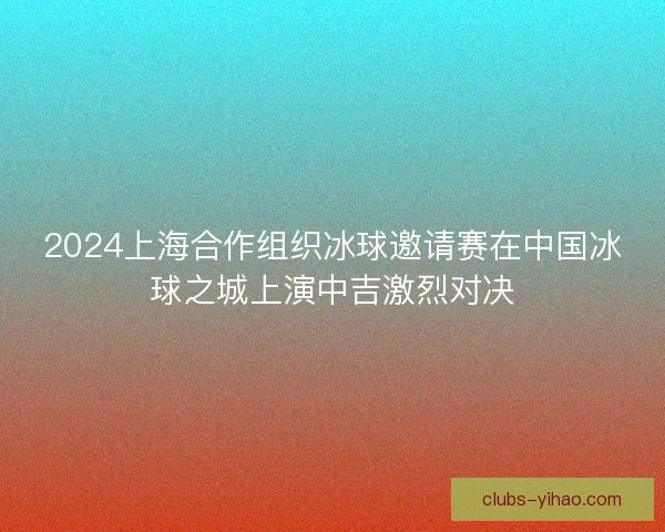 2024上海合作组织冰球邀请赛在中国冰球之城上演中吉激烈对决